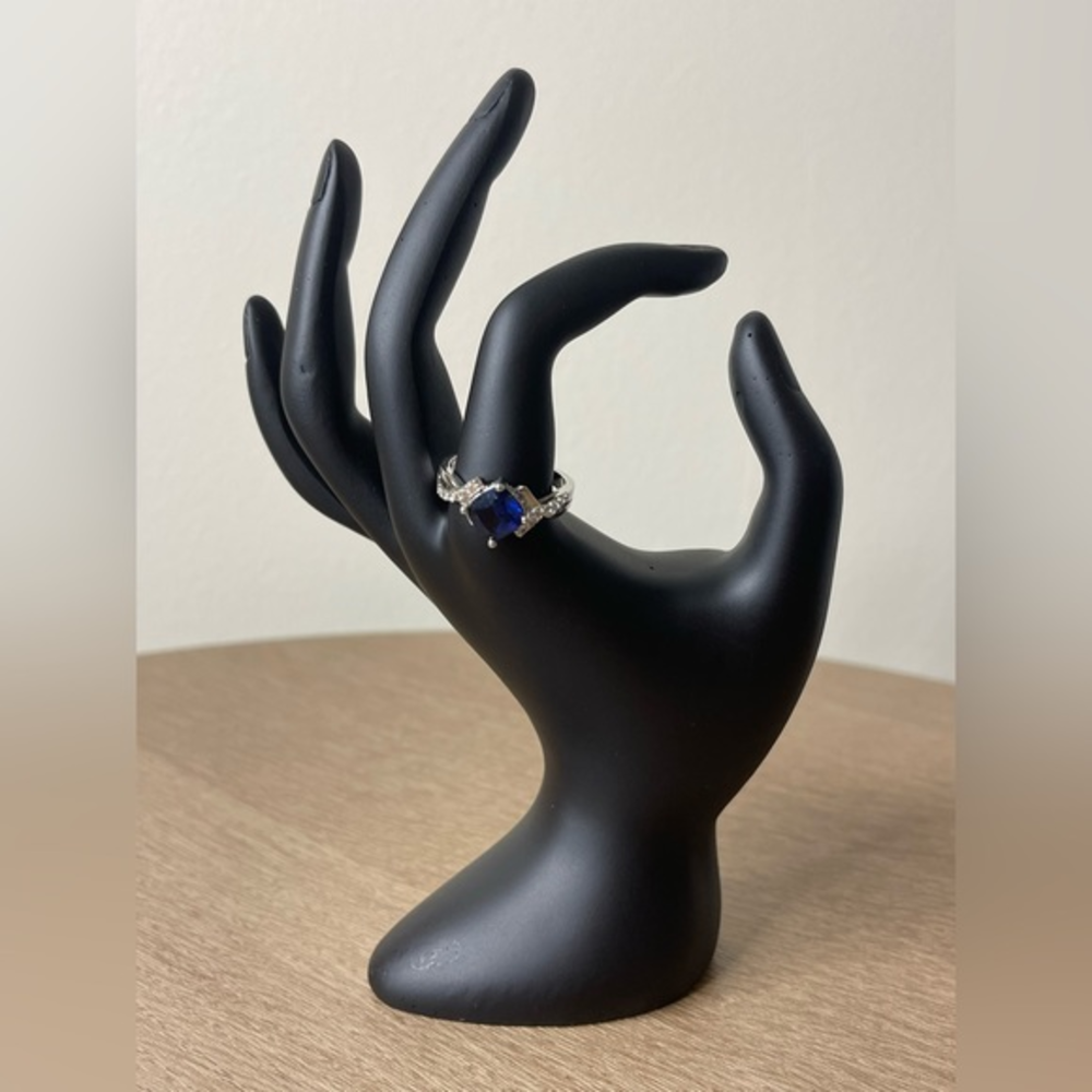 Sterling Silver‎ Sapphire Evening Ring size 7